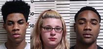 17-year-old Kadari Fabien Booker of Biloxi, 19-year-old Haleigh Alexis Hudson of Gulfport, and 17-year-old Ezzie Johnson of Gulfport,